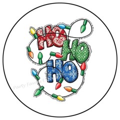 30 HO HO HO CHRISTMAS LIGHTS ENVELOPE SEALS LABELS PARTY FAVORS STICKERS 1.5″