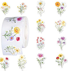 Wildflower Stickers,400Pcs Spring Flower Theme Stickers Waterproof Label Sticker