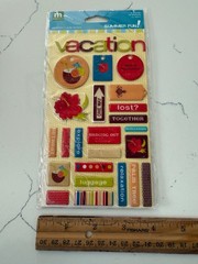 Making Memories Summer Fun! Vacation Bright 44 Puffy Stickers Words Scrapbooking