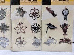 Silver Metal Lil Charms Embellishments For Papercraft Card Making Scrapbook