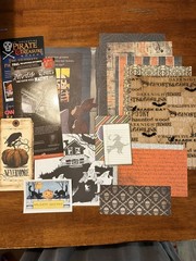 Junk Journal,Scrapbooking Lot, Halloween, Spooky Themed Supplies, Embellishments