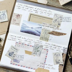 138 Pcs/3 Sets Post Stamp Stickers Retro Cute Plants/Animals Decorative Sticker