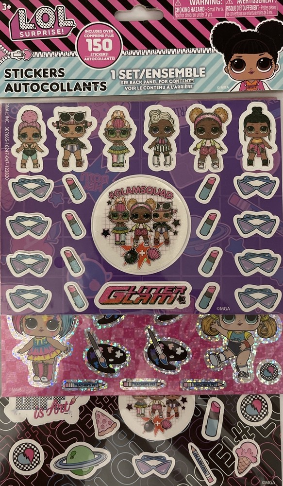 L.O.L DOLL SURPRISE Prismatic/Glitter Sticker Set(150pc)Girlfriends•Glam Squad•