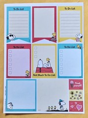«To Do List» Peanuts Characters Snoopy & Friends Large Format Sticker Sheet