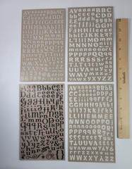 12 Alphabet Letter Fonts Rub On Sheets White Brown Black Scrapbooking Crafts
