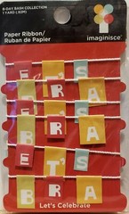 Imaginisce B-Day Bash Collection Paper Ribbon LET’S CELEBRATE! BANNER NEW!!