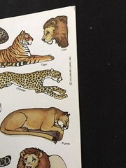 RARE Vintage 1980’s Hallmark African Safari Animal Sticker Sheet Wild Cats