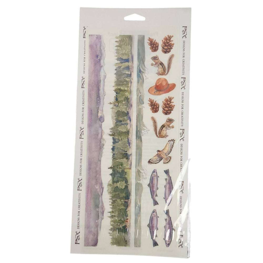 PSX Watercolor Outdoor Nature-Themed Craft Stickers NIP