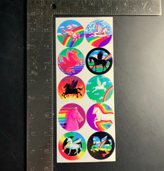 10 UNICORN PEGASUS HORSE ILLUMINATION rainbow vintage sticker decal mods