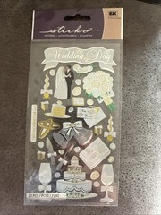New Sticko WEDDING DAY Binder Stickers EK Success BRIDE & GROOM