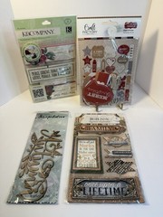 Lot of 4 Craft Stickers K&company, BoBunny Scrapaholics Laser, Craft Factory NIP