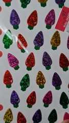 Vintage Stickopotamus binder stickers, CHRISTMAS LIGHTS Bulbs Christmas stickers