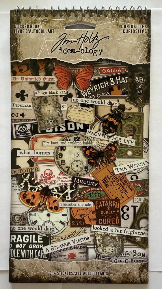 Tim Holtz Idea-ology Curiosities Sticker Book Retired Gothic Apothecary 2019