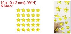5 Sheet Star Gem Stickers 10mm, Self Adhesive Jewel Sticker Light Yellow