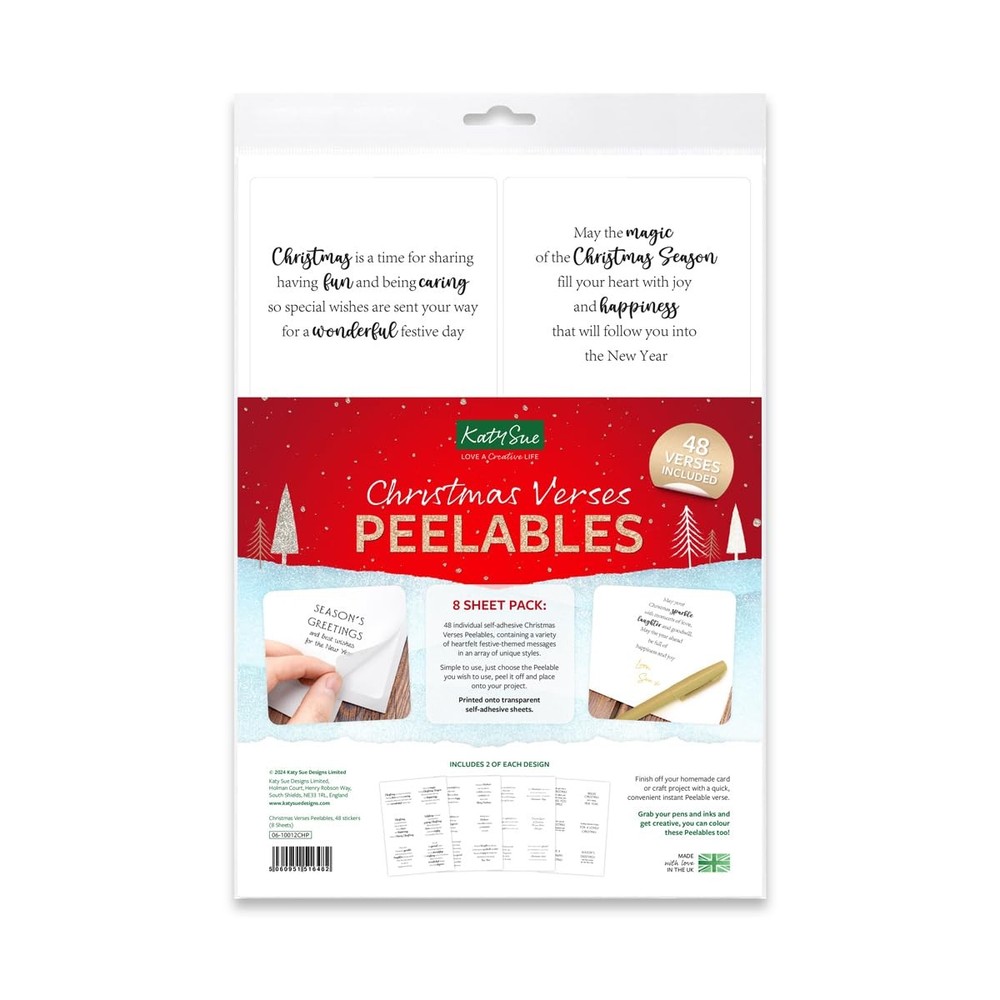 Katy Sue Christmas Verses Peelable Stickers