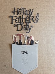 1 Happy Father’s Day Pocket Of Tools Cardstock die cuts scrapbook card See Pics