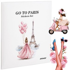 Paris Journaling Sticker Set, 18 Sheets PET Junk Journal Stickers, Pink French T