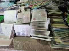 scrapbook supplies mostly new, some used. Punched, die cutting tools, stamps