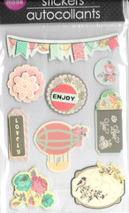 Enjoy Lovely Love Flowers Roses Tags Shower Banner Party Hand Made Stickers