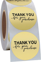 Gold Foil Thank You for Your Purchase Stickers 1.5″ round 500 Labels per Roll (G