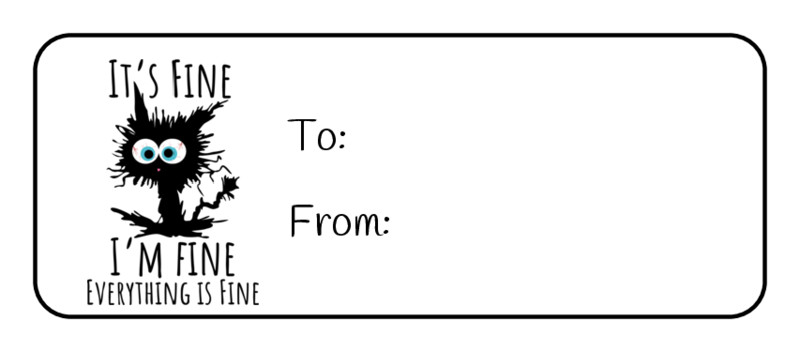 TO FROM GIFT TAGS FUNNY CAT STICKERS ENVELOPE SEALS LABELS FAVORS KITTEN