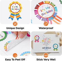 120Pcs Happy Birthday Stickers – Happy Birthday Badge Stickers for Kid Adult It’