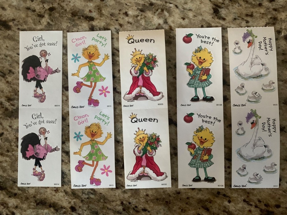 Suzy’s Zoo stickers: 10 modules of various strong characters.