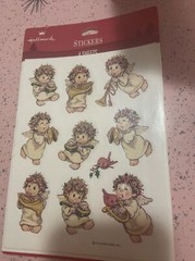 NOS Vintage Hallmark 4 sheets stickers Angel Christmas Mary Hamilton ?