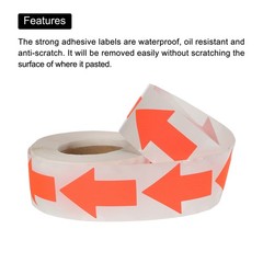 2Pcs Arrow Sticker Labels 500 Count/Roll 1.3×2 Inch Fluorescent Yellow/Red