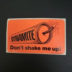 Lot 70s 80s Sticker Lot 2 Neon Orange Stickers Dynamite Don’t Shake Me Up 5 x 3″