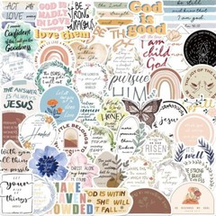 Inspirational Jesus Christian Stickers – 50Pcs Bible Verse Phrase Multicolor