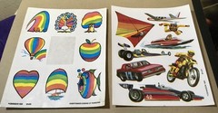 VTG 1980’s Sticker Sheets Rainbows Good Vibes Motorcycle Thrill Seeker Racing