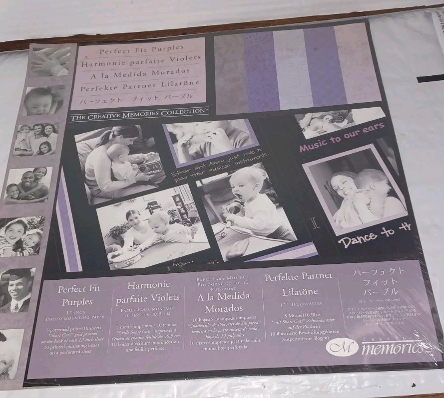 NOS 2005 Creative Memories Perfect Fit Purples 12″ Photo Mounting Paper
