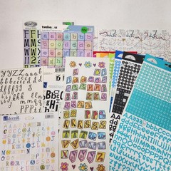Alphabet Numbers Planner Sticker Lot Assorted Sheet Fonts Scrapbook Junk Journal