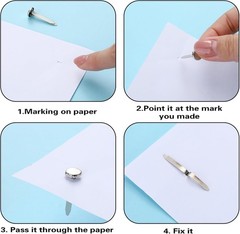 500 PCS Silver Mini Brads 0.5 0.7 1 inch Round Metal Paper Fasteners for Crafts