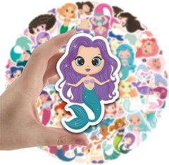 60Pcs Cute Mermaid Princess Stickers for Water Bottles, Laptops, Scrapbooks
