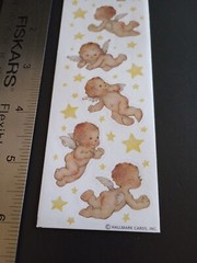 Vintage HALLMARK Mary Hamilton Christmas Nativity Angels Sticker Strip VTG RARE