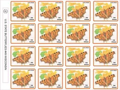 WISCONSIN STATE BUTTERFLY – THE GOMMA – 12 PER SHEET