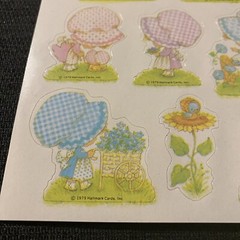 Vintage 1979 Hallmark Stickers 1 Loose Sheet Girls In Bonnets Flowers Spring
