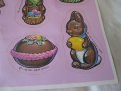 Chocolate Scented Easter Stickers Vintage Hallmark 1983 A Single Sheet