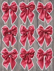 Pink Bow Vinyl Die Cut Stickers Set Scrapbooking Laptop Water Bottle