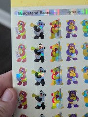 Vintage 1998 90s Trend Enterprises Bandstand Bears Holographic Stickers Teddys