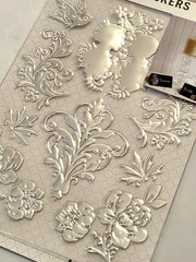 K&Company Silver Foil WEDDING Embossed Stickers – 10 pcs