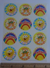 Vintage Trend Sun Star Rainbow Orange Scratch ‘N Sniff Stinky Stickers Sheet 90s