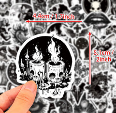 LOT of 10 pcs GOTHIC theme black & white random decals astrology witchcraft taro