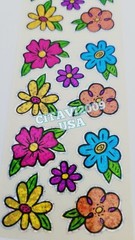 HAMBLY STUDIOS STICKERS PRISMATIC FLOWERS 1 SHEET. COLLECTIBLE RETIRED RARE.
