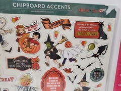 CCP4 Echo Park Halloween Trick Or Treat 12 X 12 Adhesive Chipboard Accents Retro