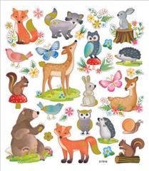 Crafts Stickers Cute Woodland Animals Foil Accents Deer Bear Fox Butterflies Owl