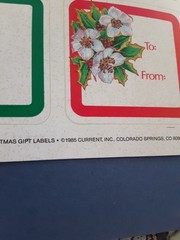 vintage 80’s Current Christams to from labels sticker sheet *damaged*