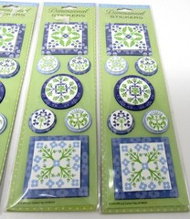 Pooch & Sweetheart 4 Packs Spring Flowers & Tiles 3-D Stickers Punch Studio